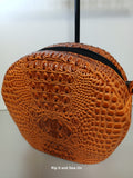 Orange Crocodile Magdalena Crossbody