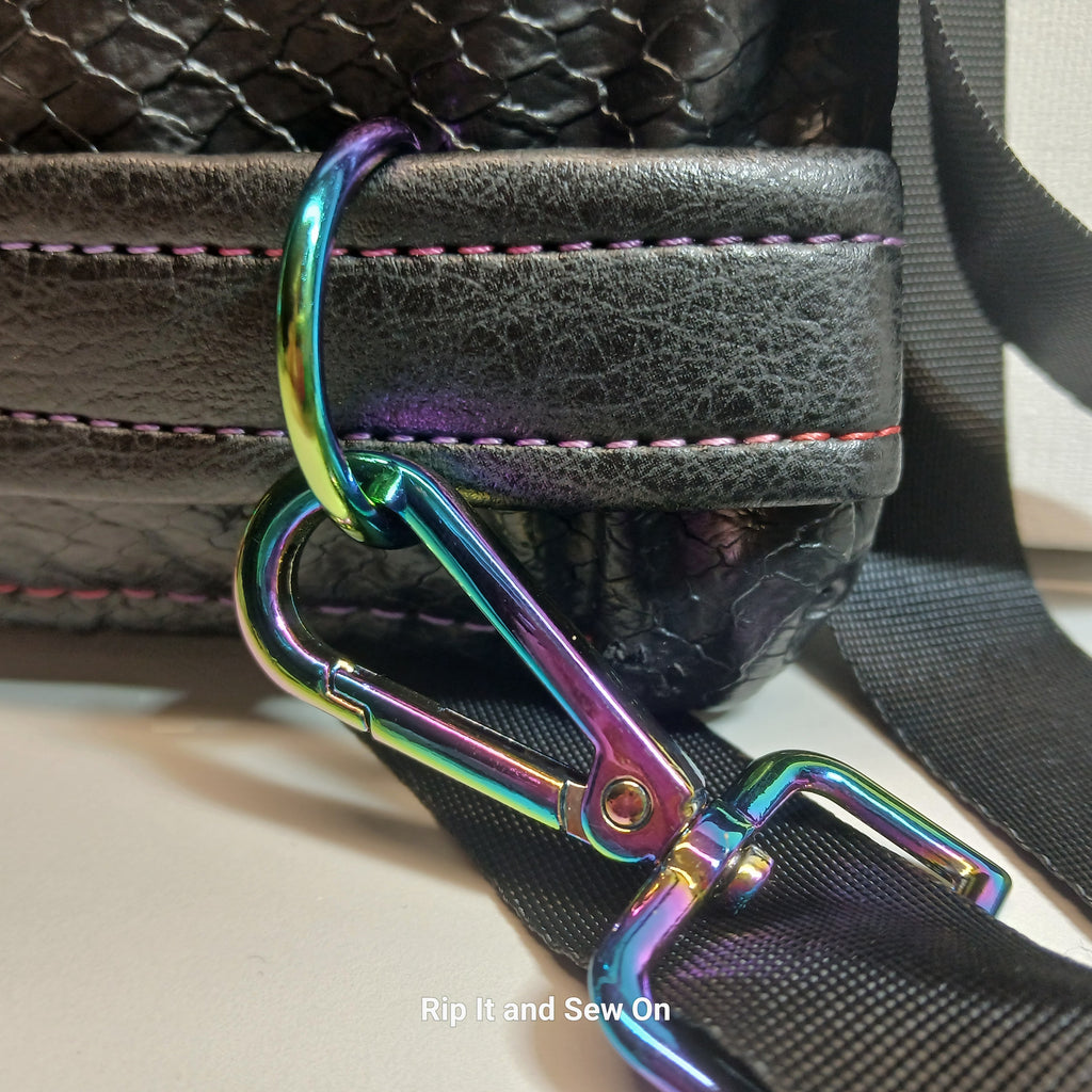Black crocodile Crossbody