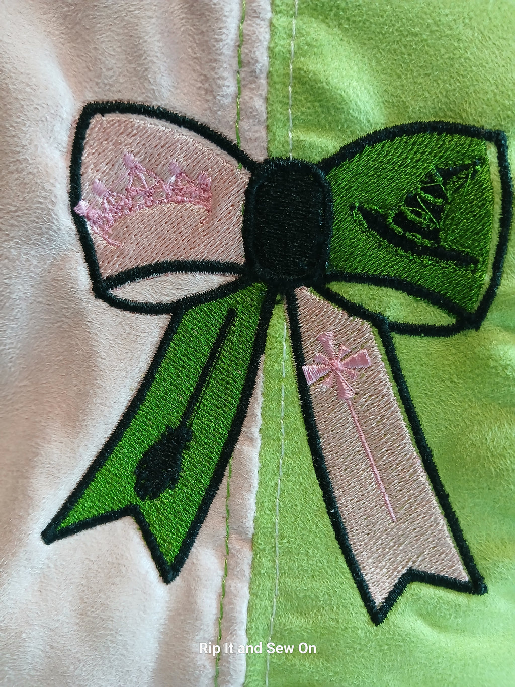 Wicked Bow embroidered hobo bag