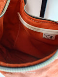 Leather suede UT Texas embroidered  hobo bag