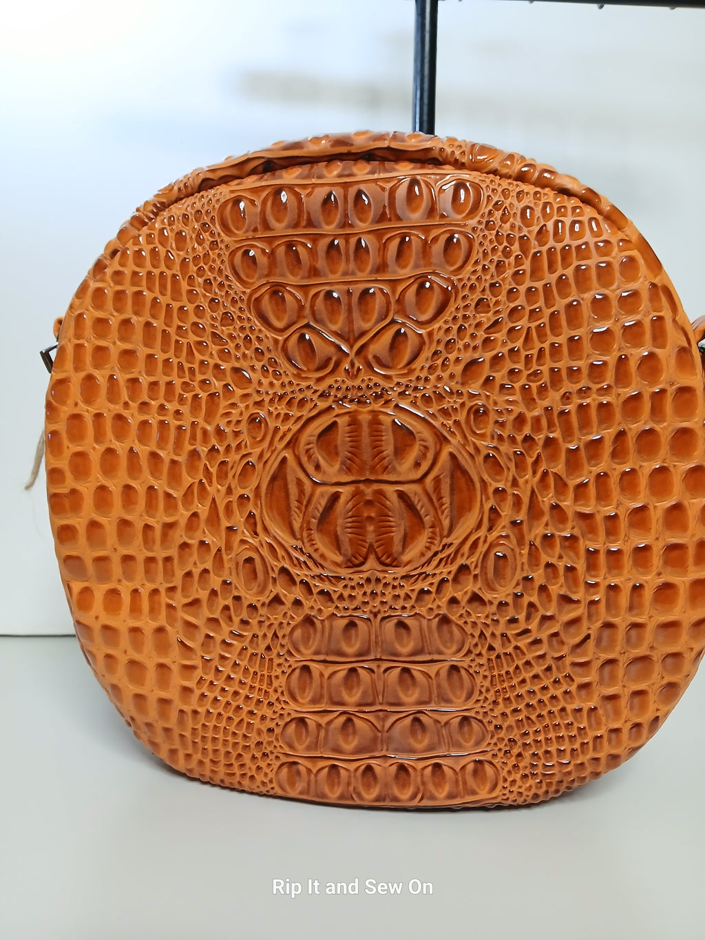 Orange Crocodile Magdalena Crossbody