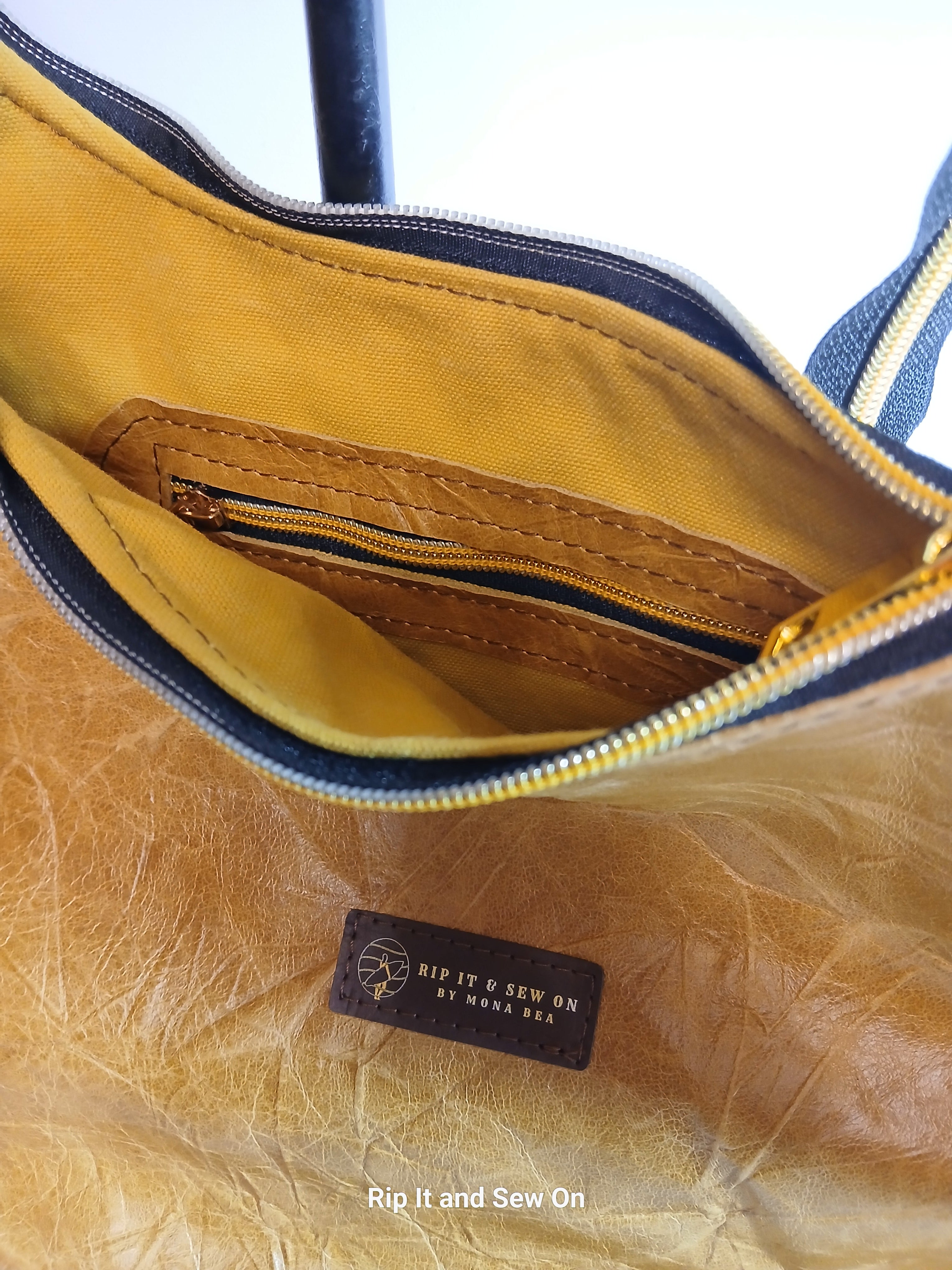 Leather brown hobo bag