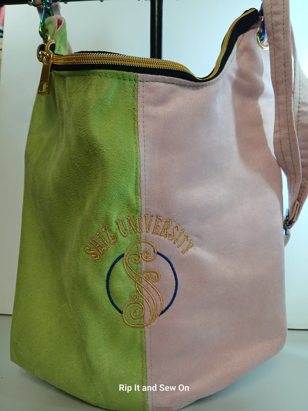 Wicked shiz university embroidered hobo bag