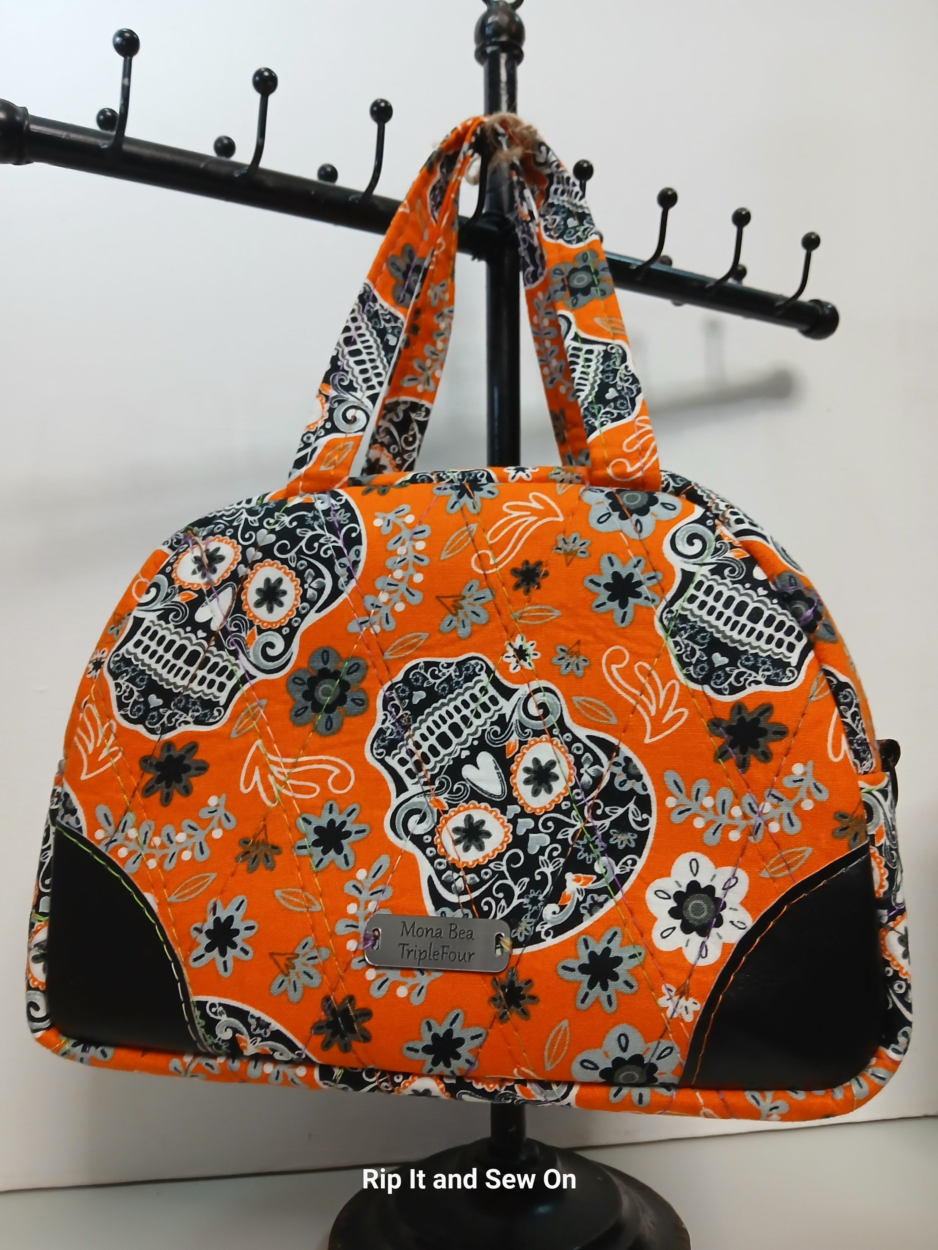 Quilted Day of Dead Bowler Bag